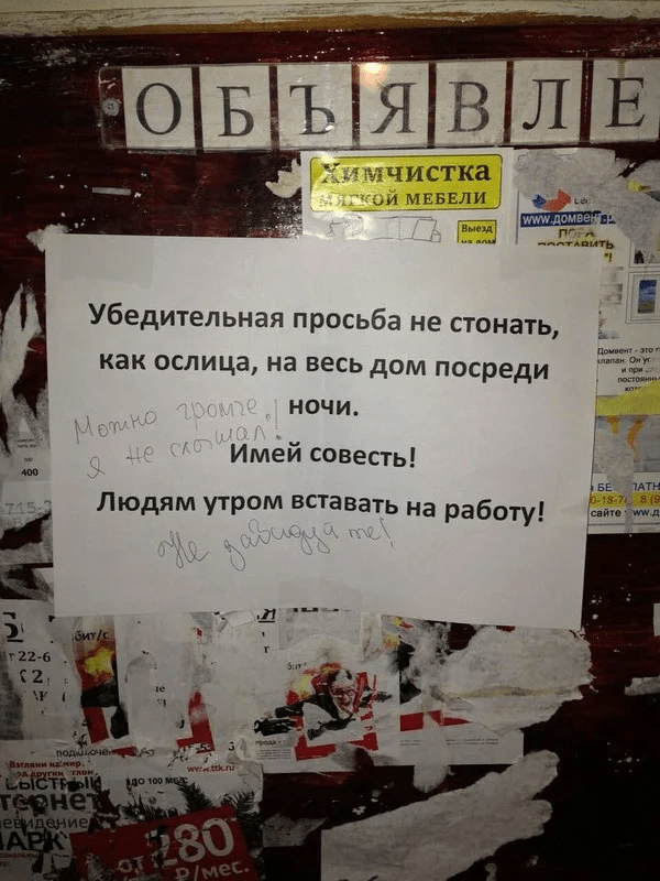 Странные и смешные объявления в подъездах