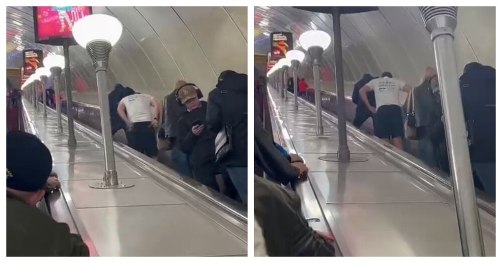 
        Раскрепощенный мужчина переодел шорты в метро    