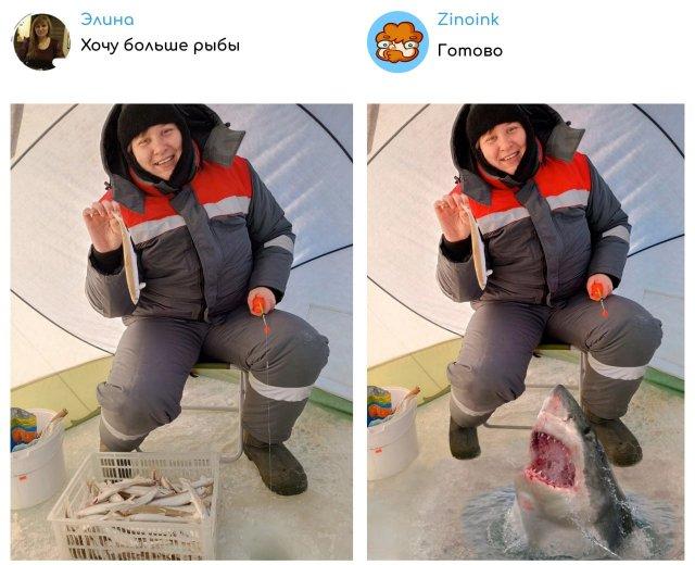 "Исправь мое фото!": забавные фотожабы от Zinoink