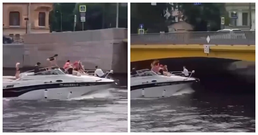 
        В Питере девушка не заметила мост и чуть не осталась без головы во время прогулки по реке    