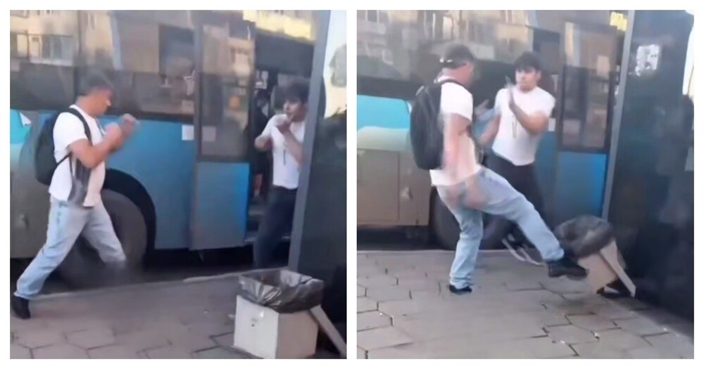 
        Странный ход мужчины во время уличной драки    
