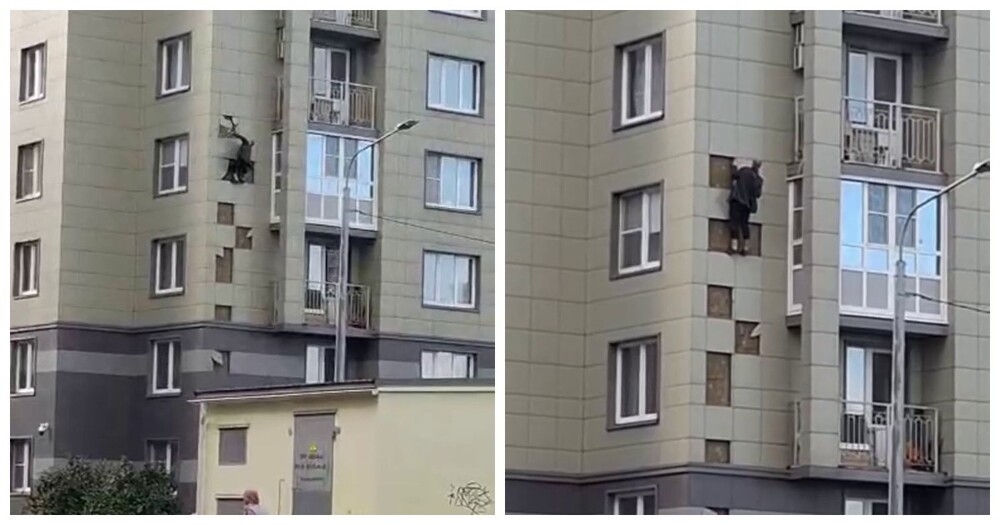 
        Петербуржец полез на седьмой этаж по фасаду, чтобы помириться с девушкой    