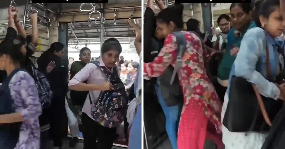 Девушки в Мумбаи прыгают в поезд на ходу
Девушки в Мумбаи прыгают в поезд на ходу