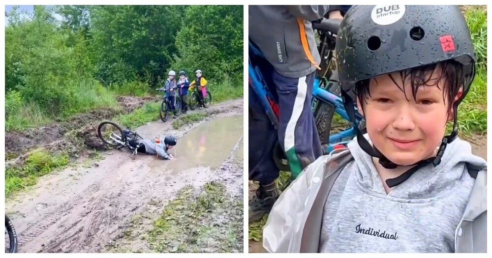 Когда падение не мешает улыбке
Когда падение не мешает улыбке