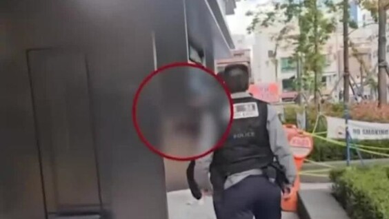 Пьяный мужчина с тесаком напал на полицейских в Корее
Пьяный мужчина с тесаком напал на полицейских в Корее