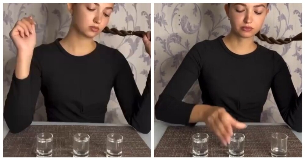 
        Девушка пытается выпить три&nbsp;рюмки и&nbsp;не&nbsp;сморщиться    