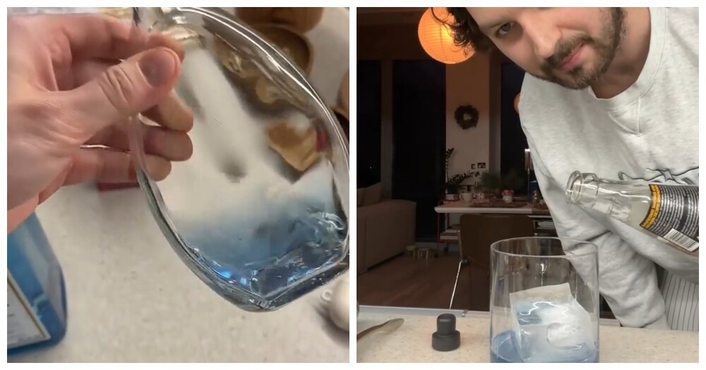 Голубой джин, который становится розовым
Голубой джин, который становится розовым