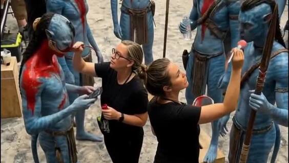 Жители планеты Пандора на съемках "Аватара"
Жители планеты Пандора на съемках "Аватара"