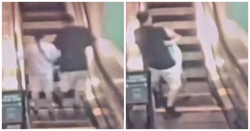 
        Приключение пары на&nbsp;эскалаторе    