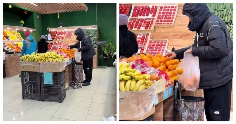 
        Мужчина крадёт апельсины в&nbsp;магазине    