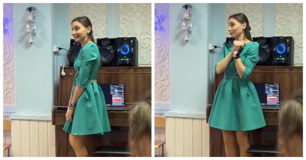 
        Воспитательница поддерживала детей во&nbsp;время праздничного танца    