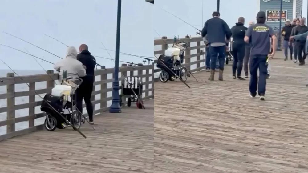 
        Борьба за&nbsp;улов: рыбаки устроили драку на&nbsp;пирсе    