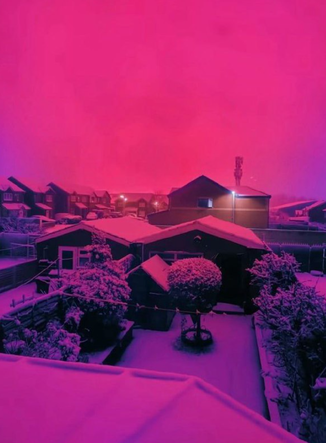 Розовое небо в Бирмингеме (6 фото + 4 видео)