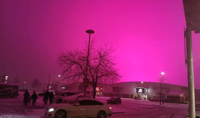 Розовое небо в Бирмингеме (6 фото + 4 видео)