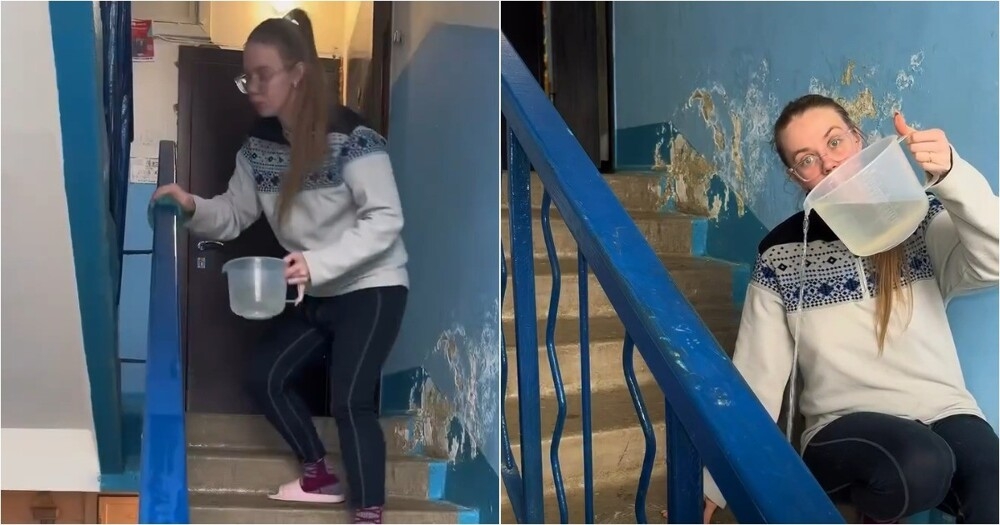 
        Девушка поделилась опытом уборки подъездов    