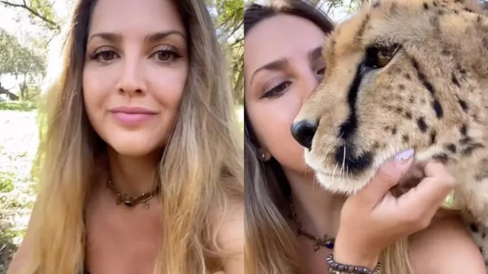 
        Обворожительная девушка дружит с&nbsp;гепардом    