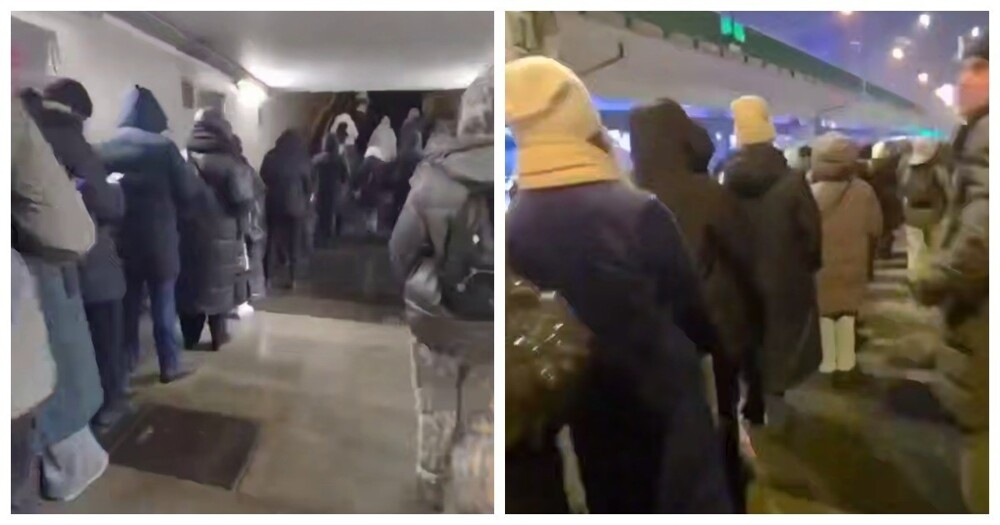 
        Впечатляющая очередь на&nbsp;автобус в&nbsp;Москве    