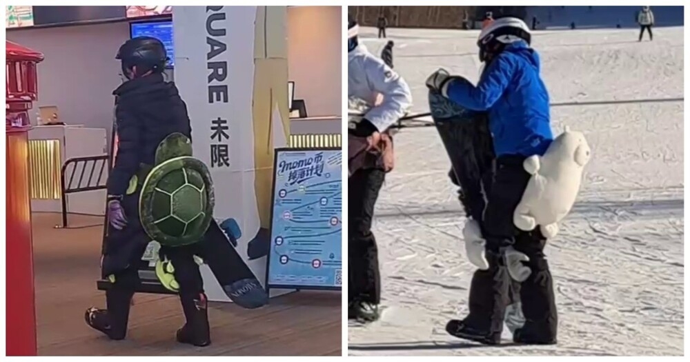 Китайские сноубордисты используют мягкие "напопники"
Китайские сноубордисты используют мягкие "напопники"