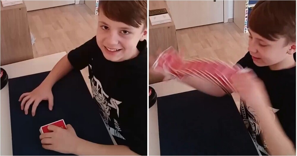 
        Мальчик раскрывает секреты шулерства за&nbsp;карточным столом    