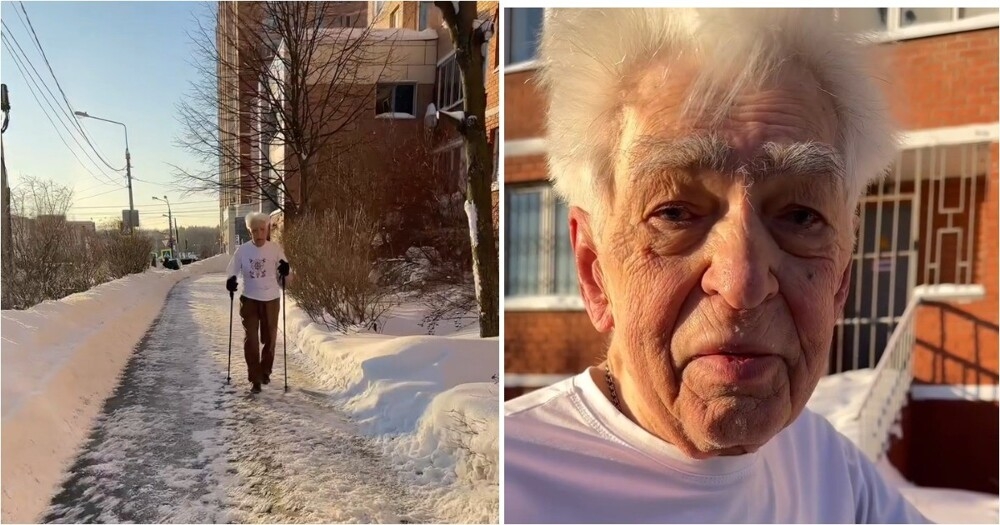 
        Москвич встретил 92-летнего дедушку, который закаляется в&nbsp;-17&deg;С без&nbsp;куртки    