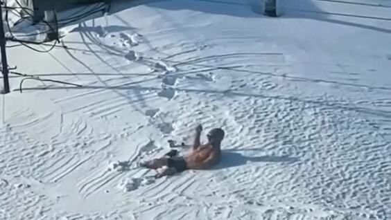 В Москве мужчина устроил снежное спа на крыше пятиэтажки
В Москве мужчина устроил снежное спа на крыше пятиэтажки