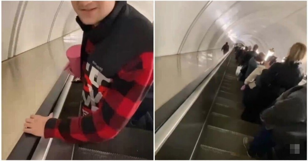 Экстремальный спуск в метро
Экстремальный спуск в метро