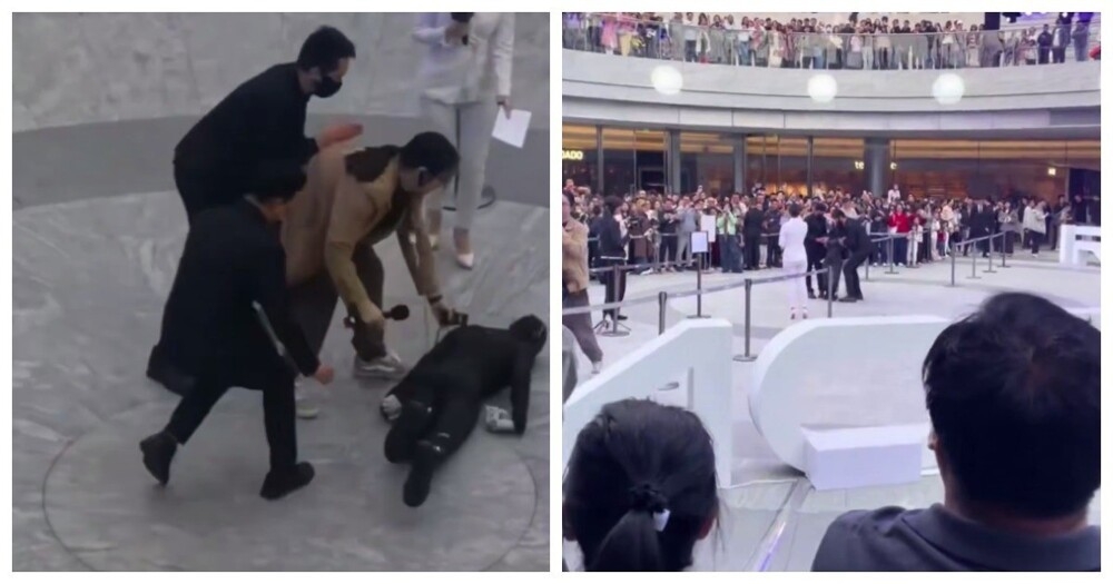 Робот упал во время публичной демонстрации
Робот упал во время публичной демонстрации