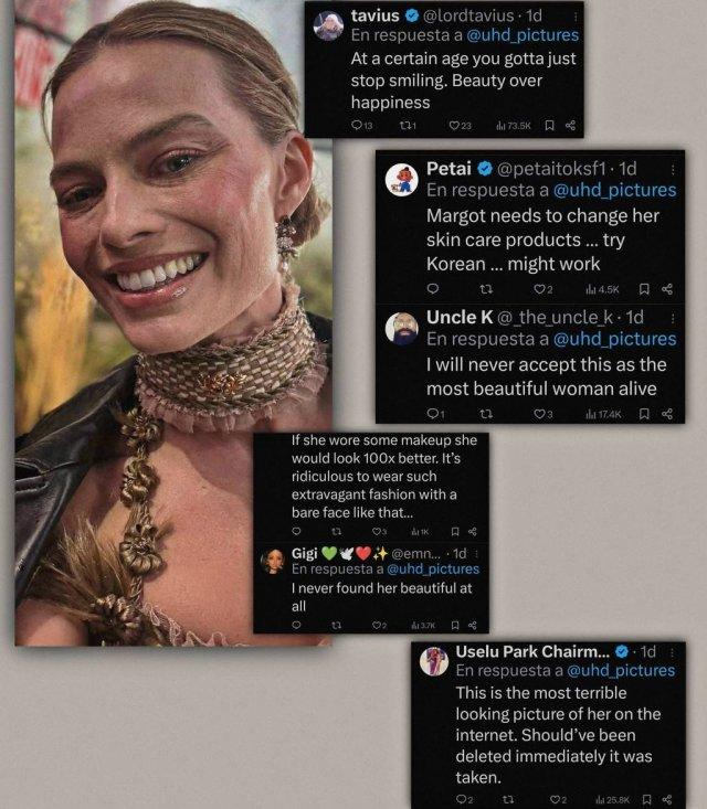 Марго Робби захейтили в соцсетях из-за фото без ретуши