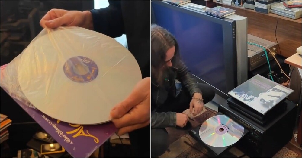 
        Мужчина впервые увидел лазерный диск    