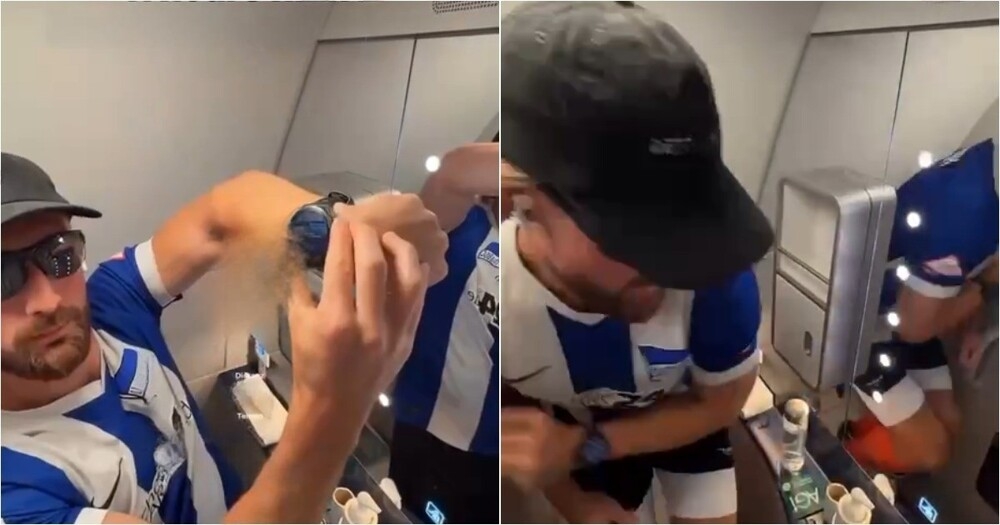 Пассажир заперся в туалете самолета, чтобы выполнить дневной норматив шагов
Пассажир заперся в туалете самолета, чтобы выполнить дневной норматив шагов