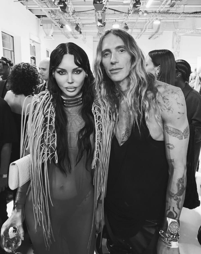 Оксана Самойлова на показе Rick Owens