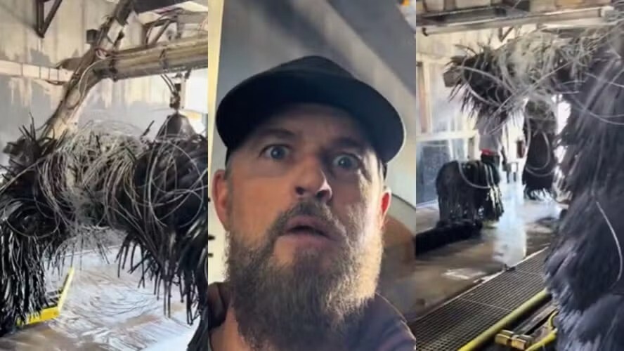 
        Мужчина с&nbsp;рулоном проволоки парализовал автомойку    