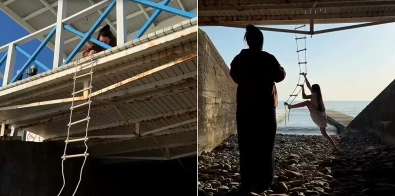 
        Неудачная фотосессия на&nbsp;качелях‑лестнице у&nbsp;моря    