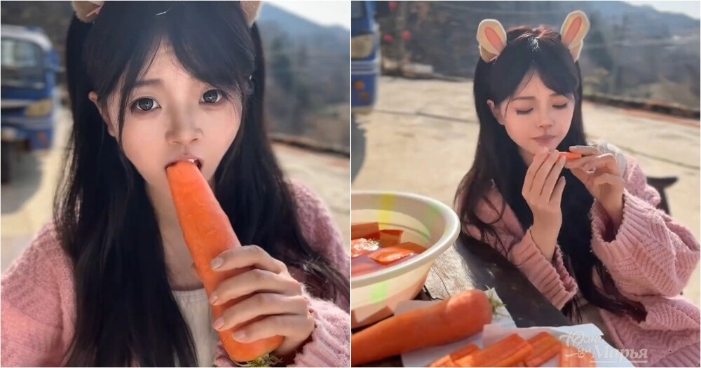 
        Китаянка вырезает скульптуры из&nbsp;морковки зубами    