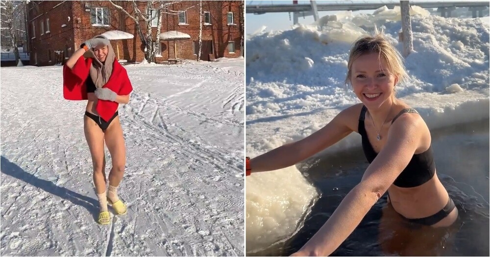 
        Девушка окунулась в&nbsp;прорубь при&nbsp;&minus;20&deg;C     