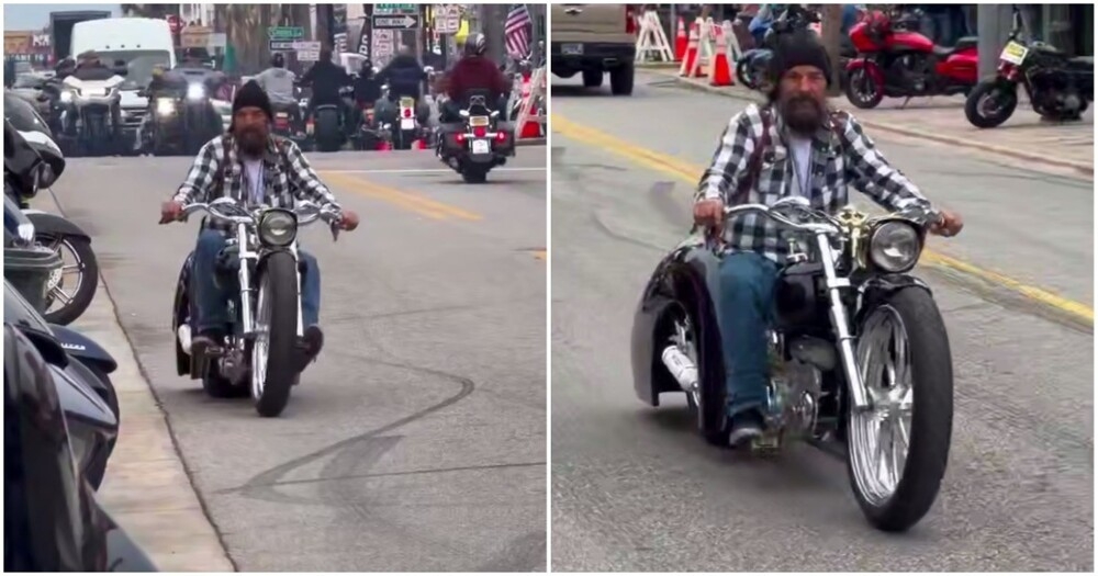 
        Мастер продемонстрировал свой стильный велосипед    