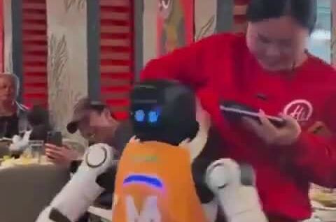 
        Сломавшийся робот повеселил клиентов ресторана    