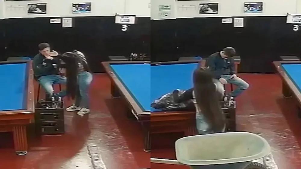 Парень уснул в бильярдном клубе, а девушка проявила находчивость
Парень уснул в бильярдном клубе, а девушка проявила находчивость