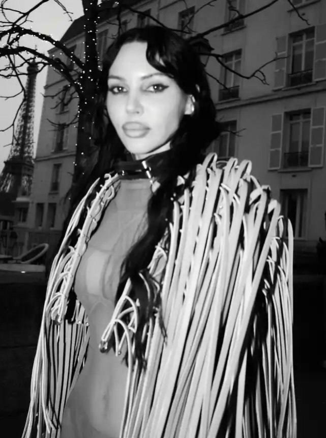 Оксана Самойлова на показе Rick Owens