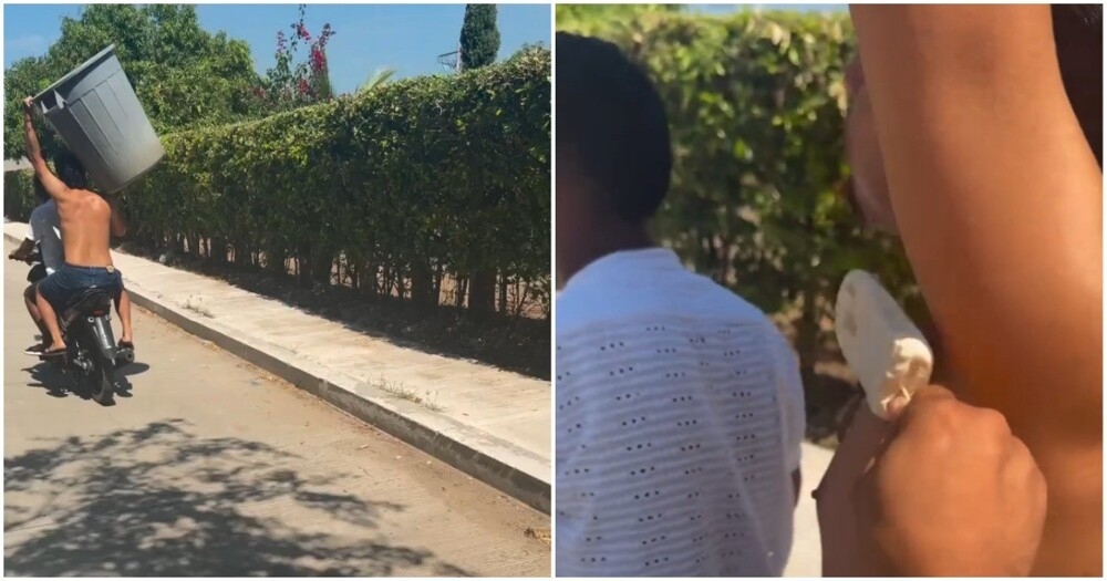 
        Шутник освежил приятелей    