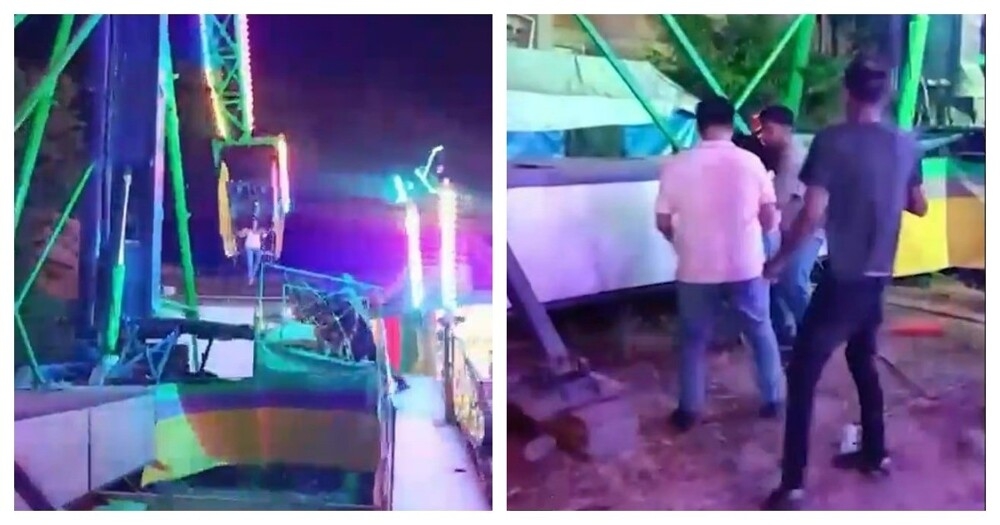 
        Мужчина поймал девушку, упавшую с&nbsp;аттракциона    