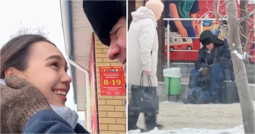 
        Девушка порадовала одинокого пожилого мужчину тёплым жестом заботы    