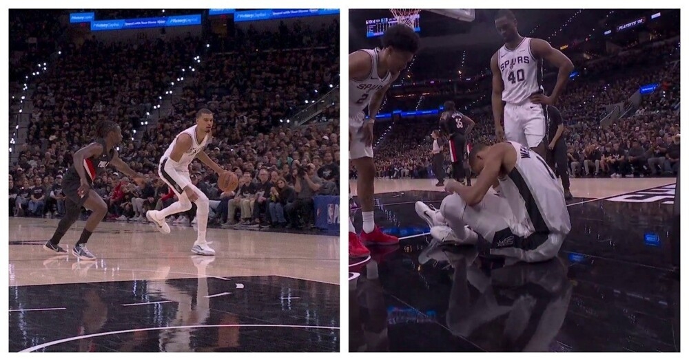 
        Баскетболист дважды ударился головой во&nbsp;время падения    