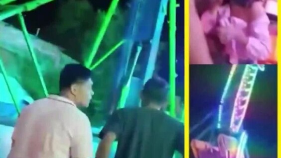 
        Мужчина поймал девушку, упавшую с&nbsp;аттракциона    