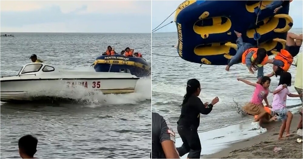 В Индонезии туристов выбросило с надувной лодки на людей
В Индонезии туристов выбросило с надувной лодки на людей