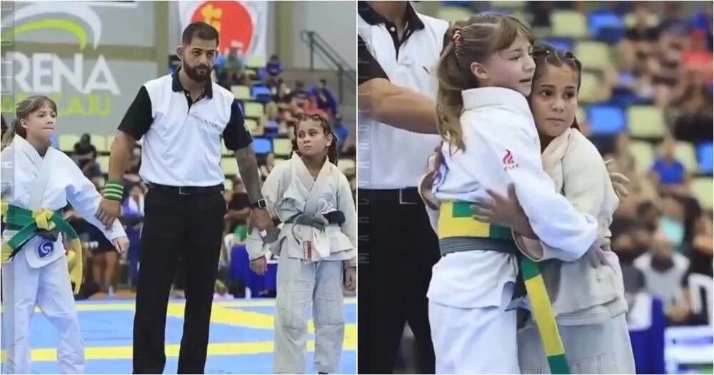 Милый момент на чемпионате по джиу-джитсу
Милый момент на чемпионате по джиу-джитсу