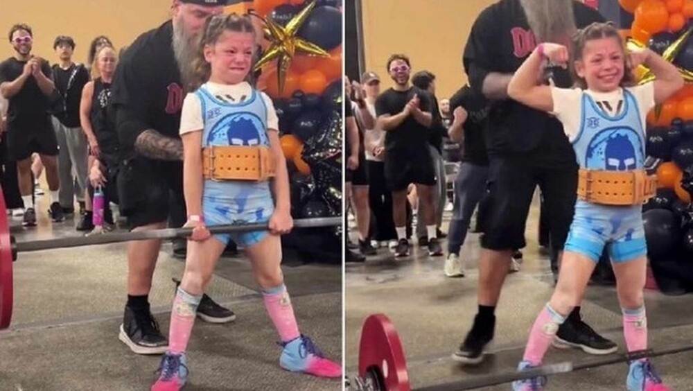 
        9-летняя девочка установила рекорд, подняв штангу в&nbsp;три&nbsp;раза тяжелее себя    