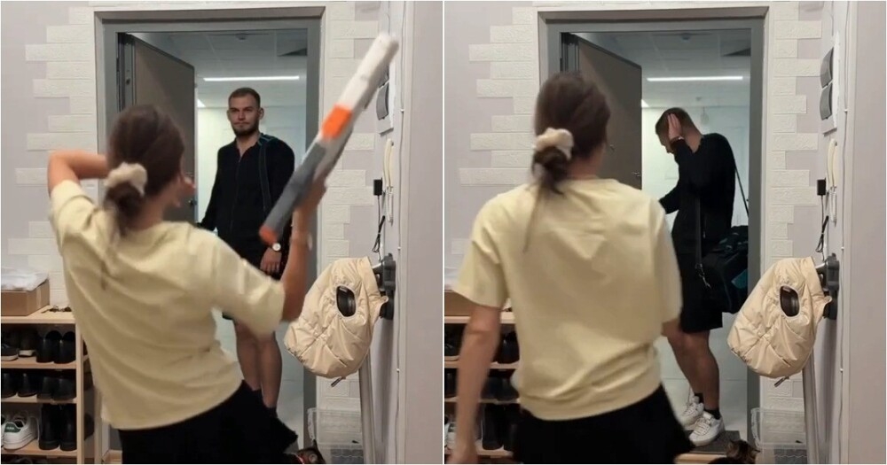 
        Девушка встречает мужа с&nbsp;водяным бластером и&nbsp;&laquo;требует цветы&raquo;    