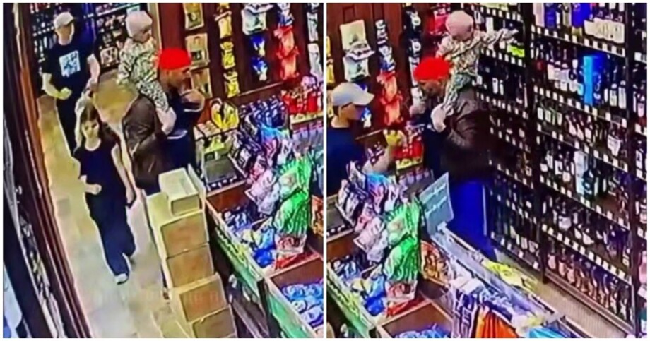 
        Маленькая девочка вынесла бутылку игристого вина из&nbsp;магазина    