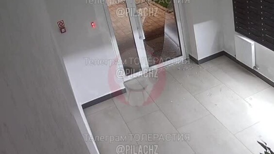 
        Бородач разбил стеклянную дверь    
